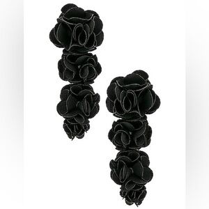 SHASHI Lili Black Flower Earrings